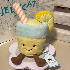 HJ3-Jellycat Yellow Lemonade Plush with Straw